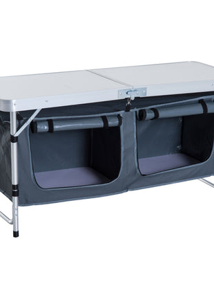 47" Portable Camping Table Aluminum Picnic Folding Camping Table with Carrying Handle and Storage Organizer