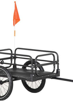 Bike Cargo Trailer Bike Wagon Bicycle Trailer with Suspension, Triple Safety Features, 16'' Wheels, 88 lbs Max Load