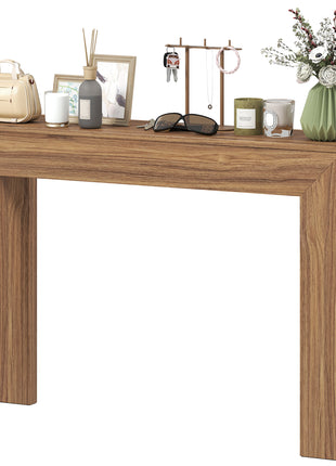 Modern Console Table, 47" Narrow Entryway Table, Walnut