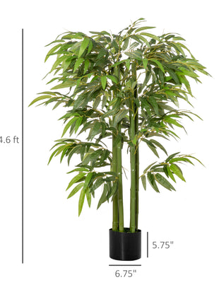 4.5FT Artificial Bamboo Tree, Decorative Faux Plant in Nursery Pot for Indoor or   Decor
