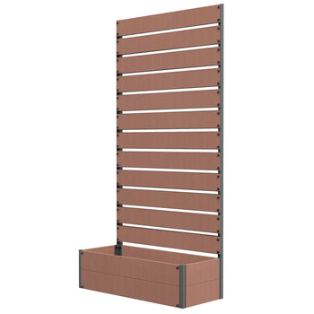 Trellis Planter for Climbing Plants, Raised Garden Bed with Trellis, Planter Box for Outdoor Garden, Light Brown