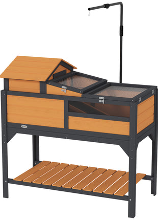 Tortoise Enclosure Tortoise House w/ Adjustable Lamp Holder, Storage Shelf, Removable Main House, Openable Lid, Yellow