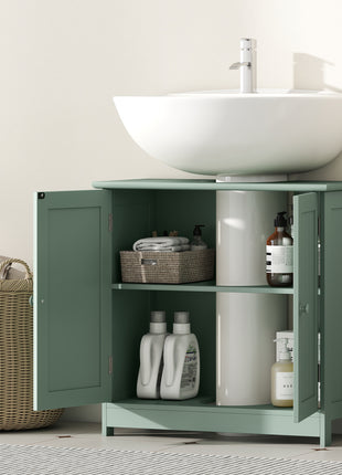 Bathroom Vanity Cabinet, Under Sink Bathroom Cabinet with 2 Doors and Adjustable Shelf, Dark Green