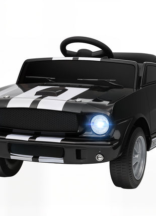 Licensed Ford Shelby GT 350 Kids Ride On Car with Remote Control, Adjustable Speed, MP3, Smooth Start, LED Lights, Black