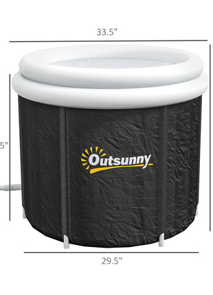 Cold Plunge Tub, Portable Ice Bath Cold Water Therapy Tub with Thermo Lid, for Athletes Recovery, Black