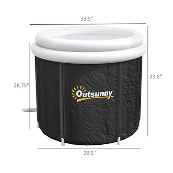 Cold Plunge Tub, Portable Ice Bath Cold Water Therapy Tub with Thermo Lid, for Athletes Recovery, Black