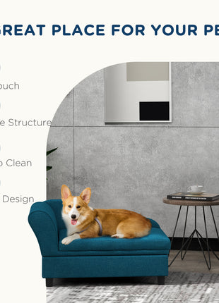 Pet Sofa Dog Sofa for Small Dogs with Storage, Dark Blue