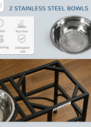 Elevated Dog Bowls, Double Stainless Steel Heavy Duty Dog Food Bowl Elevated Pet Feeding Station, 14" H