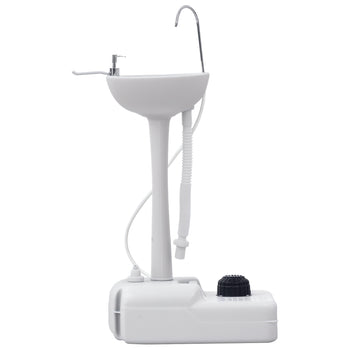 Portable Camping Sink, Portable Sink Hand Wash Station with 4.5 Gallon (17L) Tank, Rolling Wheels, Soap Dispenser, Towel Holder for RV, Outdoor Events, Gatherings, HDPE, White