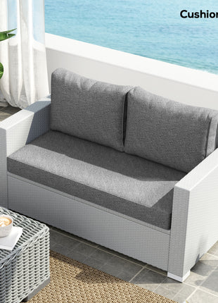 2 Seat Patio Furniture Cushions, 46x26x5 in, Thick Outdoor Loveseat Cushion Set with Removable Cover, Fade-Resistant Replacement Cushions for Outdoor Furniture, Couch, Bench, Swing, Gray