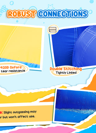 6 in 1 Inflatable Water Slide Park with Splash Pools, 2 Slides, Trampoline, Climbing Wall, Cannon, Basketball Hoop