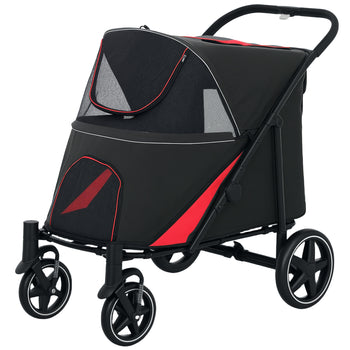 One-Click Foldable Dog Stroller for M, L Dogs, Pet Stroller, Black