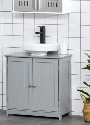 Bathroom Vanities, Bathroom Sink Cabinets with U-Shape Cut-Out and Adjustable Internal Shelf, Gray