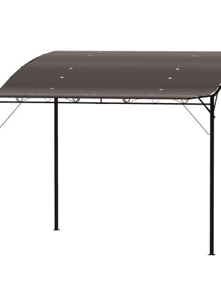 10' x 8' Outdoor Pergola and Patio Gazebo for Garden, Camper, Deck, Doors and Windows, Brown