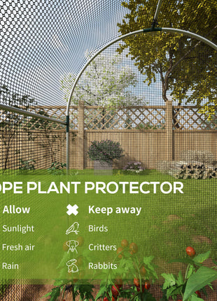 Galvanized Steel Crop Cage, Plant Protection Tent with Zippered Door, 4' x 8', Black