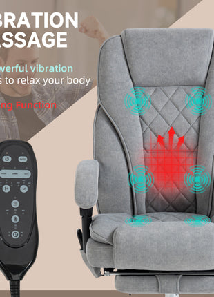 Massage Office Chair, Heated Reclining Computer Chair with Adjustable Height and Footrest