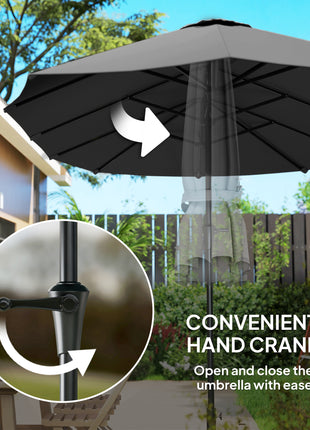 13 ft. Extra Large Patio Umbrella with Easy Crank Handle, Vents for Outdoor, Patio, UPF30+, Dark Gray