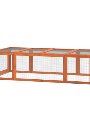 Large Wooden Rabbit Hutch Small Animal Habitat Enclosure Outdoor Run and Lockable Doors - Natural