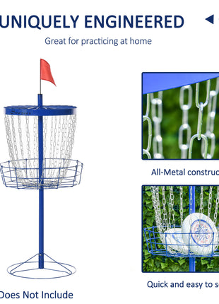 Portable Disc Golf Basket Target with 24-Chain, Travel Bag, Dark Blue