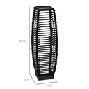 Solar Floor Lamp, Outdoor Rattan Garden Lantern Pathway Light & Decorative Driveway Lighting, Black