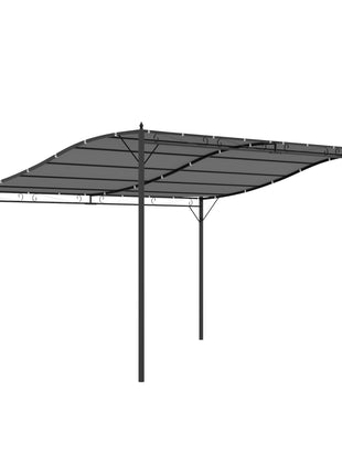 10' x 13' Outdoor Pergola Gazebo, Steel Patio Canopy with Weather-Resistant Fabric and Drainage Holes, Gray
