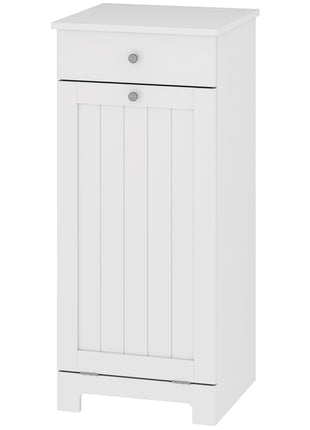 Laundry Hamper Cabinet, Laundry Cabinet with Tilt Out Laundry Basket and Drawer, White