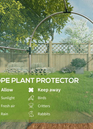 Galvanized Steel Crop Cage, Plant Protection Tent with Zippered Door, 4' x 8', Green