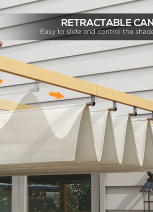 10' x 10' Retractable Pergola Canopy, Aluminum Pergola Sun Shade Shelter for Garden, Patio, Backyard, Deck, Cream