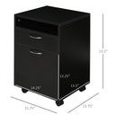 Mobile Storage Cabinet Organizer with Drawer and Cabinet, Printer Stand with Castors, Black