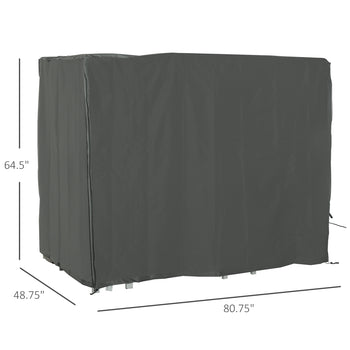 Outdoor Patio Hammock Porch Swing Cover with UV, Water, & Dust Fighting Material, 81" x 49" x 65", Gray