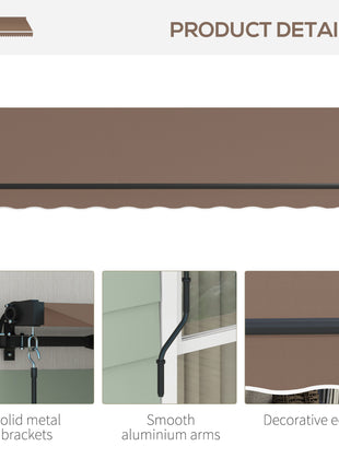 13' x 10' Retractable Awning, 280gsm UV Resistant Sunshade Shelter for Deck, Balcony, Yard, Coffee