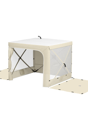 7' x 8' Pop Up Canopy Tent, Camping Tent Sun Shade Shelter with Curtains, Nettings and Carrying Bag, UV-Resistant