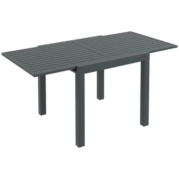 Expandable Patio Table, Outdoor Dining Table for 4-6 with Aluminum Frame for Garden, Lawn, Balcony Terrace, Gray