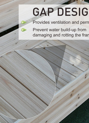 Two-Tier Wooden Elevated Garden Bed with Legs, Large Capacity 45x45 Outdoor Planter for Vegetables, Flowers, and Herbs, Ideal for Gardeners, Natural