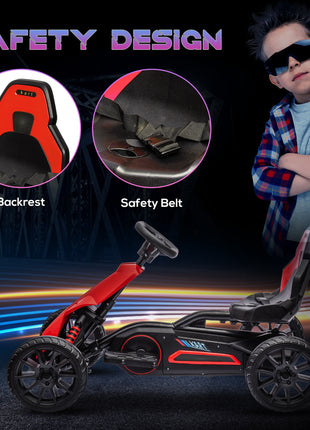 12V Electric Go Kart for Kids w/ Adjustable Speed, Red