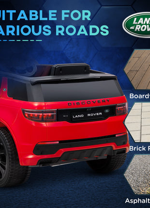 Land Rover Discovery Sport Licensed 12V Kids Ride on Car with Remote Control Soft Start, LED Lights, Red