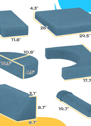 12 Pcs Foam Climbing Blocks for Toddlers, Indoor Soft Play Equipment for Boys and Girls, Blue