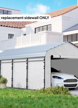 Carport Replacement Sidewall Panel for 10' x 15' Carports, UPF50+ Waterproof Replacement Side Wall Cover, White