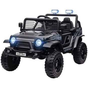 12V Ride on Car, Ride on Truck w/ Remote, 4 Suspension Wheels, 3 MPH Max Speed, Music, Horn & Lights, Black