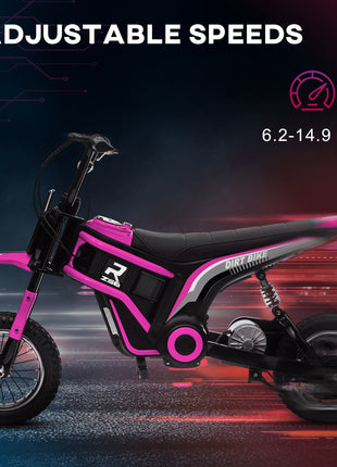 24V 350W Electric Dirt Bike Up to 15 MPH w/ Twist Grip Throttle, Pink