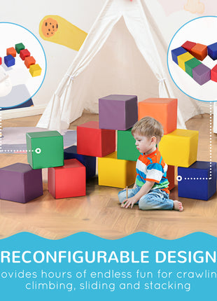 12 Piece Soft Play Blocks Soft Foam Toy for Toddler, Multi-Color