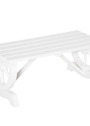 2-Person Wooden Garden Bench, Outdoor Wagon Wheel Porch Bench for Backyard Garden, Support 550 LBS, Rustic Country Style Patio Furniture, White
