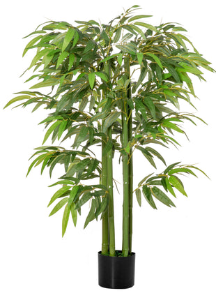 4.5FT Artificial Bamboo Tree, Decorative Faux Plant in Nursery Pot for Indoor or   Decor