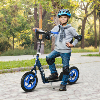 Kids Scooter with Adjustable Handlebar, Kids Kick Scooter with Non-slip Footplate, Rear Brake, 12" EVA Wheels, Blue