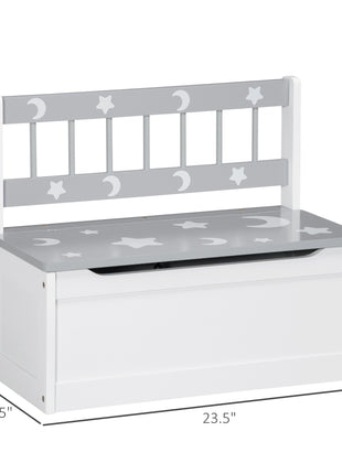 Toddler Toy Box Storage Bench with Large 27 Liter Interior, Kids Storage Bench Seat with Storage for Toddler Playroom Furniture, Kids Bedroom Furniture, Toy Organizer and Storage Bin, Gray