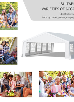 Heavy Duty Wedding Canopy 20x32 Outdoor Shelter for Weddings, Parties, BBQ White