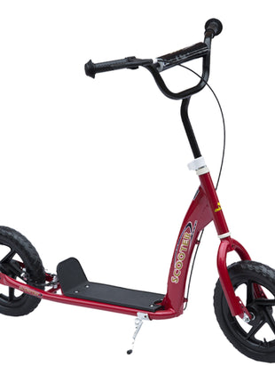 Kick Scooter for Kids 5-12 Years Old with Adjustable Height Handlebar, Non-slip Footplate, Big Wheels, Rear Brake, Red