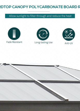 10' x 12' Hardtop Gazebo Canopy with Polycarbonate Roof, Aluminum Frame, Permanent Pavilion Outdoor Gazebo with Netting, for Patio, Garden, Backyard, Deck, Lawn, Black, Beige