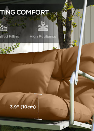59" Tufted Bench Cushions & Throw Pillows, Replacement Bench Seat Pad, Back & 2 Pillows for Outdoor Furniture, Tan