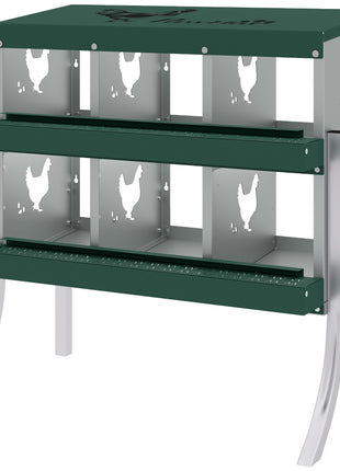 Chicken Nesting Boxes, 6 Compartment Steel Nesting Boxes for Chickens, Wall Mount Egg Laying Boxes with Vented Holes